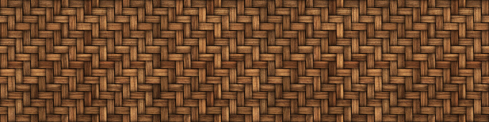 Basket weave seamless texture, long background, 3d illustration - 435511713