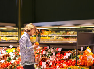 Man buying fruits and vegetables  at the market