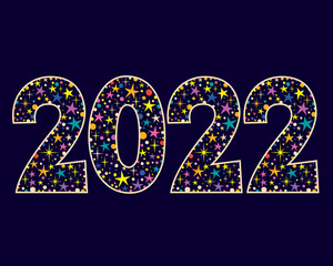 2022 New Year two thousand twenty two decorative number