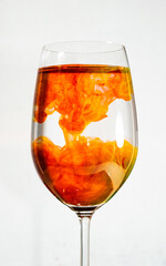 Mixed liquid in wine glass