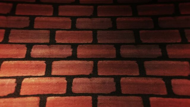 Walking on brick road with copy space. Run and walk take steps. Close up of runner's foot. Business challenge concept. Loop animation.
