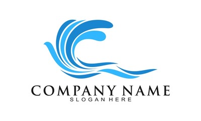 Big wave illustration vector logo