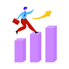 business upwards, growth promotion, promoted icon illustration vector graphic