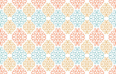 Fototapeta premium Ornament Indian tribal seamless pattern design. Ikat Aztec fabric carpet mandala ornament native boho chevron textile decoration patterns. Geometric carpet African American pattern vector illustration