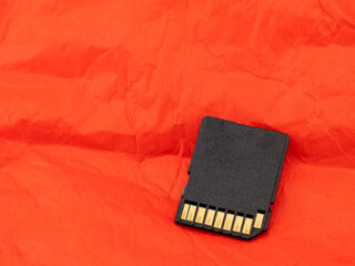 usb flash drive on red background