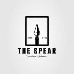 silhouette spear arrowhead sharp logo vector illustration design