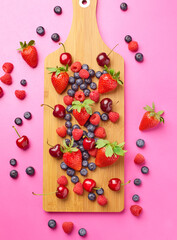 Fresh berries, blueberry, strawberry, raspberry and cherry