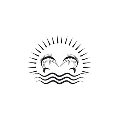 marlin fish icon logo illustration