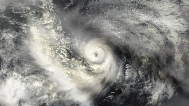 Hurricane From Space. Elements of this Video furnished by NASA. 4K Resolution.