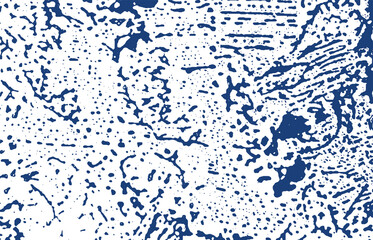 Grunge texture. Distress indigo rough trace. Emoti