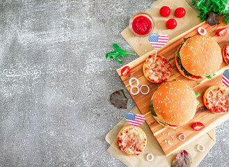 American fast food in stone.