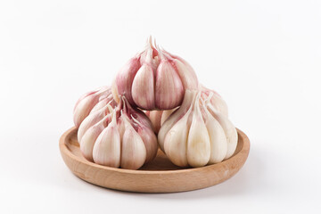 Garlic Cloves and Garlic Bulb isolated on white background