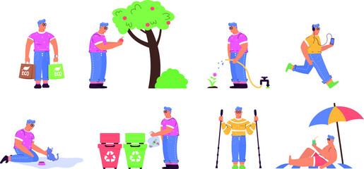 Vector illustration in flat style of man