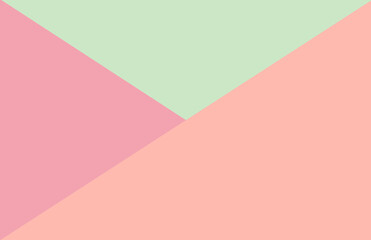Abstract Geometric Triangles Flat Background Illustration Trendy Bright Green, Pink and Peach Colors - Minimalism, Modern, Simple