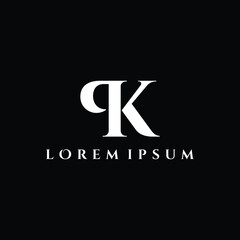 Letter PK luxury logo design vector
