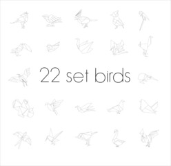 origami birds: for logo, icons, badges