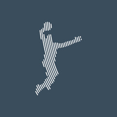 Basketball slam dunk logo line art