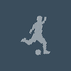 Football player logo. Line art