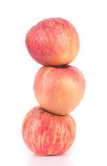 Three apples on white background