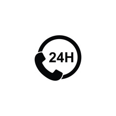 24 hours service icon vector sign symbol