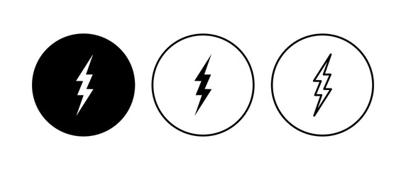 Lightning icon set. electric icon vector. power icon. energy sign