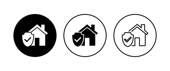 House insurance icon set. house protection icon.