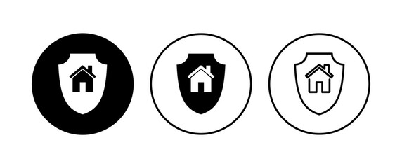 Home insurance icon set. home protection icon