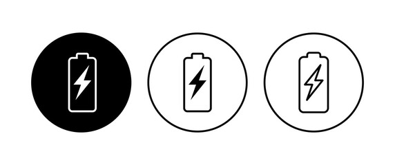 Battery icon set. battery charge level. battery Charging icon