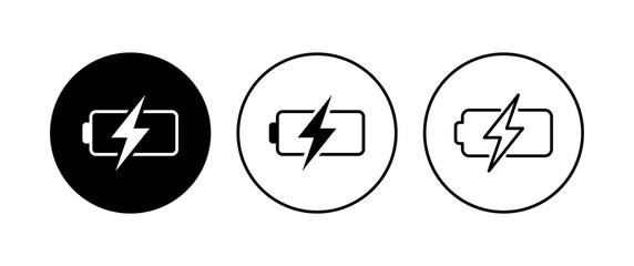 Battery icon set. battery charge level. battery Charging icon