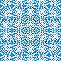 Fototapeta premium Hand drawn green mosaic seamless border. Blue