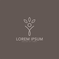 Vector templates of abstract green leaf logo designs - for medical, yoga, spa classes, beauty. Circles made with Vector leaves	