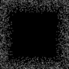 Falling numbers, big data concept. Binary white chaotic flying digits. Graceful futuristic banner on black background. Digital vector illustration with falling numbers.
