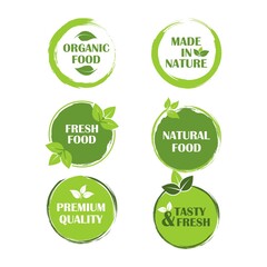 organic food logo set	