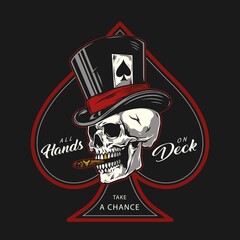 Casino colorful vintage print