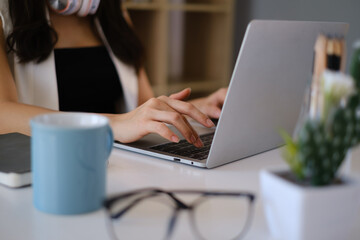 E-learning ,online ,education and internet social distancing protect from COVID-19 viruses concept....