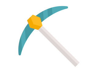 mining axe hammer single isolated icon with flat style