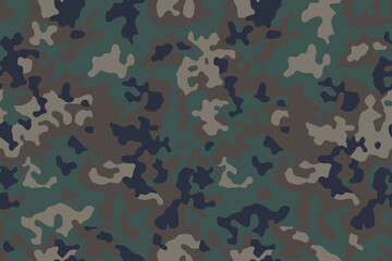 Green army camouflage, seamless pattern. Vector camo military background. Fabric textile print template. - obrazy, fototapety, plakaty