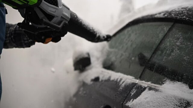 Snow Removal by Air Blow After Heavy Snow Fall
