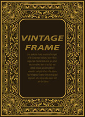 Vintage border frame with engraving ornament