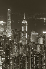 Obraz na płótnie Canvas Skyline of downtown district of Hong Kong city at night