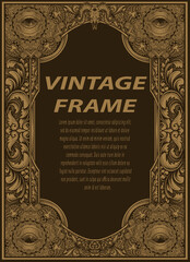 Vintage border frame with engraving ornament