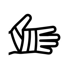 Hand injury icon, vector and glyph