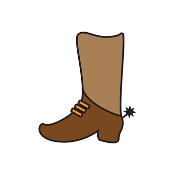Western boot icon design template vector illustration isolated