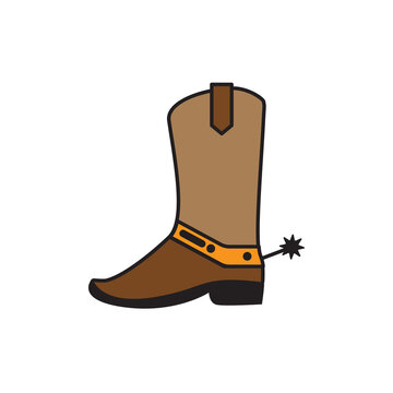 Western boot icon design template vector illustration isolated