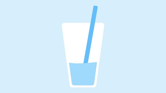 水が減るコップ 背景付き