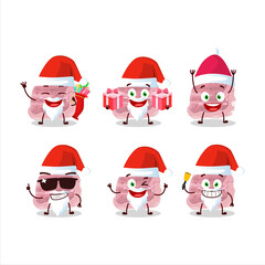 Santa Claus emoticons with strawberry ice cream scoops cartoon character