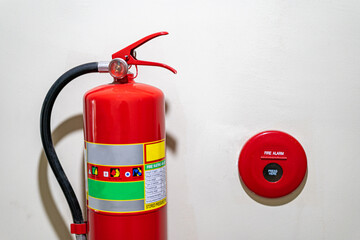 fire extinguisher on the wall