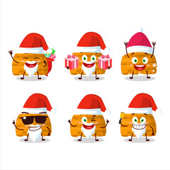 Santa Claus emoticons with scoops orange ice cream scoops cartoon character