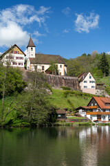 Fototapeta na wymiar idyllic historic german village on hill
