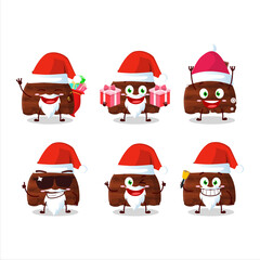 Santa Claus emoticons with chocolate ice cream scoops cartoon character